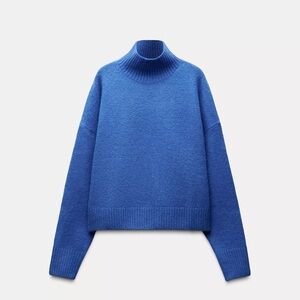 Zara Vibrant Blue Cowl Neck Sweater